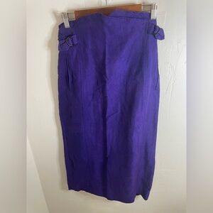 Vintage High Waisted Western Purple Pencil Maxi Skirt​